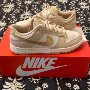 NEW! Nike Dunk Low Phantom Metallic Gold Women’s Size 7.5
